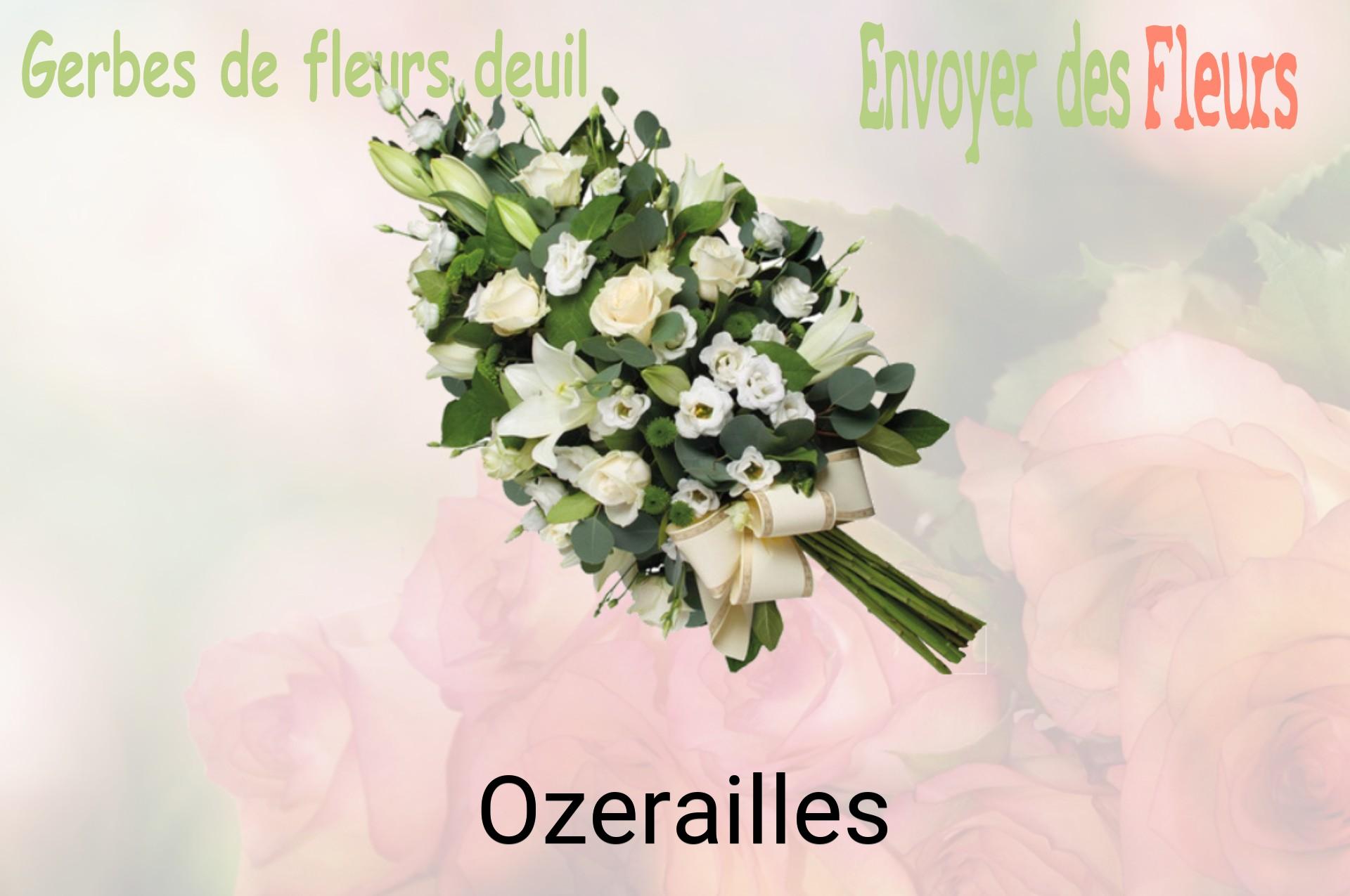 Gerbe de fleurs de deuil livrée à Ozerailles